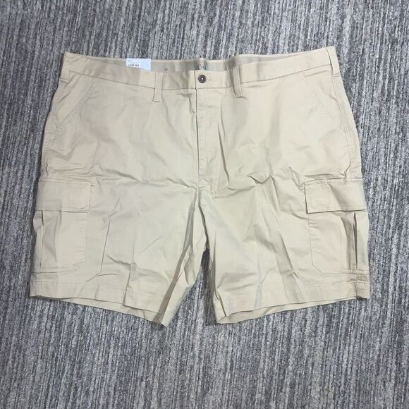 Croft and‎ Barrow Men's 52 Big Beige Elastic Cargo Style MC01X100XS1 Shorts NEW - Picture 1 of 10